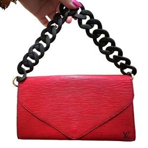 **SOLD**Louis Vuitton Art Deco M52637 Epi Leather Clutch Bag Red